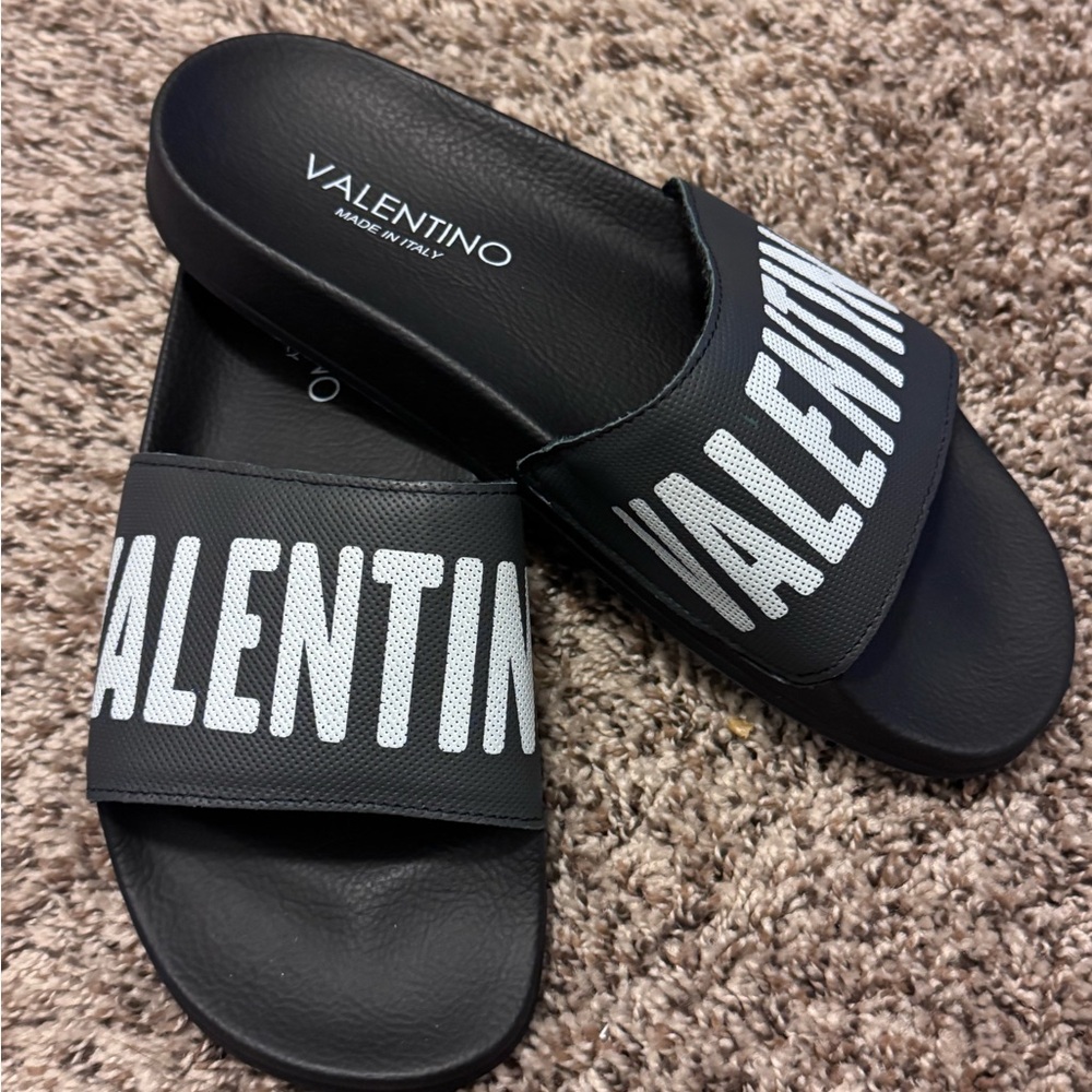 Valentino Black Slides